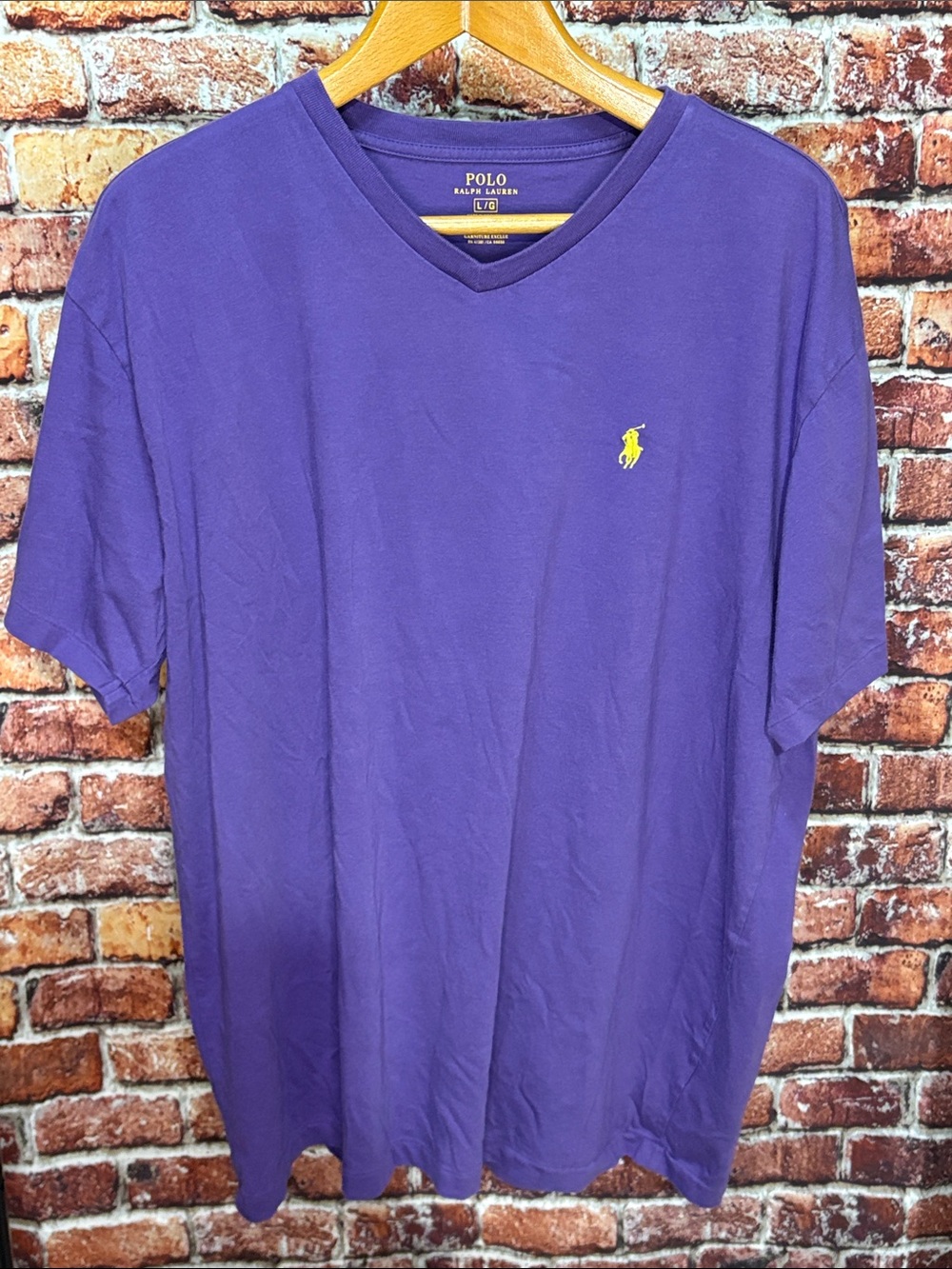 Ralph Lauren Polo v-neck men’s large purple tee shirt T-shirt